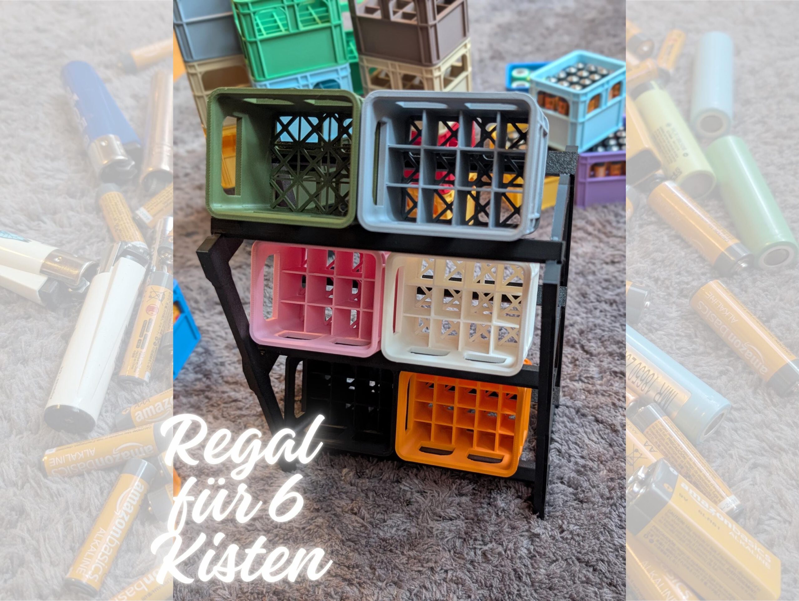 Batterie-Aufbewahrung Bierkasten | Organizer für AA, AAA, 9V, 18650 Batterien | Geschenkidee & Dekoration | 3D-Druck – Bild 8