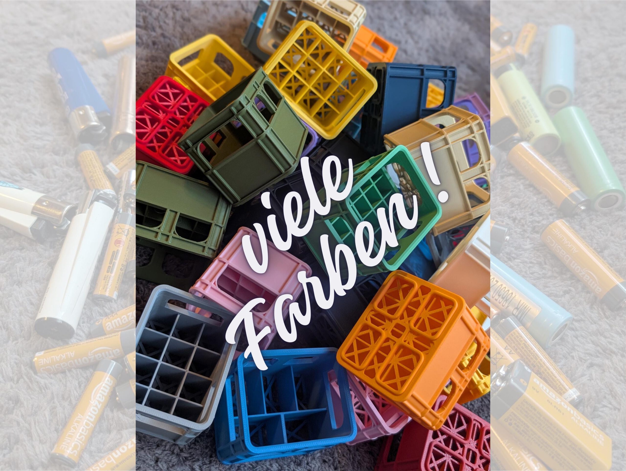 Batterie-Aufbewahrung Bierkasten | Organizer für AA, AAA, 9V, 18650 Batterien | Geschenkidee & Dekoration | 3D-Druck – Bild 7