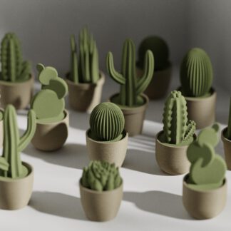 Mini Sukkulenten Set mit Töpfen – 3D-gedruckte Pflanzen Deko | Schreibtischdeko, Geschenkidee, pflegefreie Kunstpflanzen