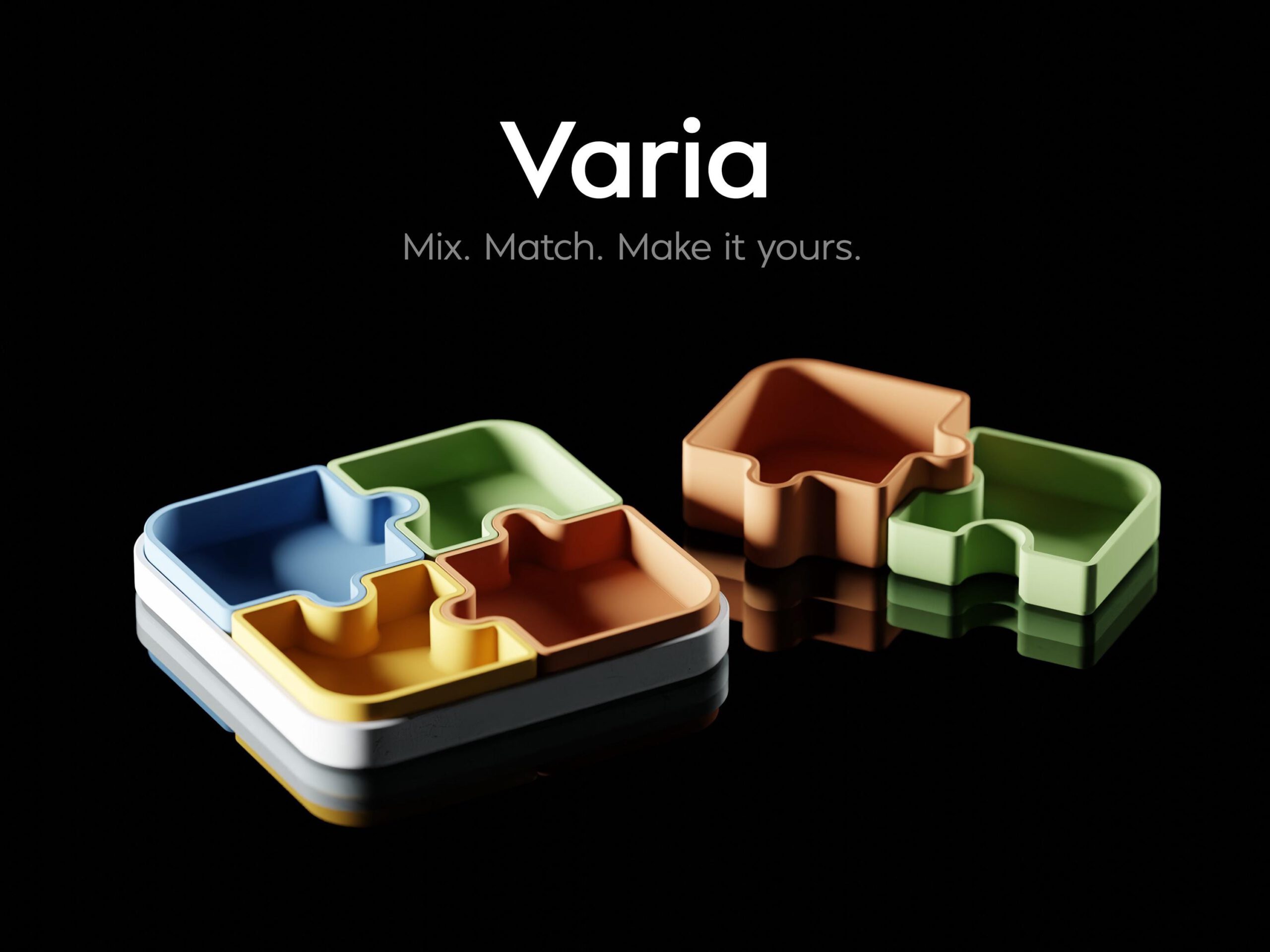 Varia Modular Organizer – Puzzle-inspirierter 3D-gedruckter Organizer | Schreibtisch-Organizer, Aufbewahrung, modernes Wohnaccessoire