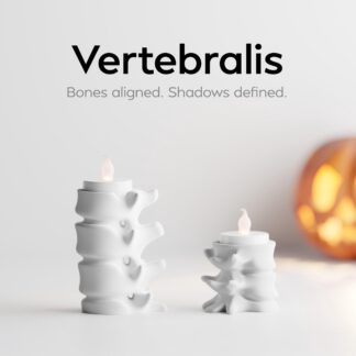 Vertebralis Teelichthalter – Wirbelsäulen-Design Halloween Deko | LED Kerzenhalter mit Licht, gruselige Tischdeko, Gothic Home Decor